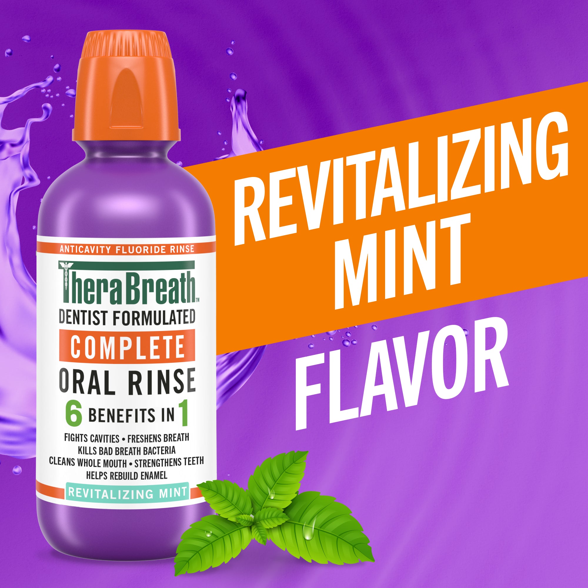 TheraBreath Complete Mouthwash, 6-in-1 Benefits, Alcohol-Free, Revitalizing Mint - Image 4