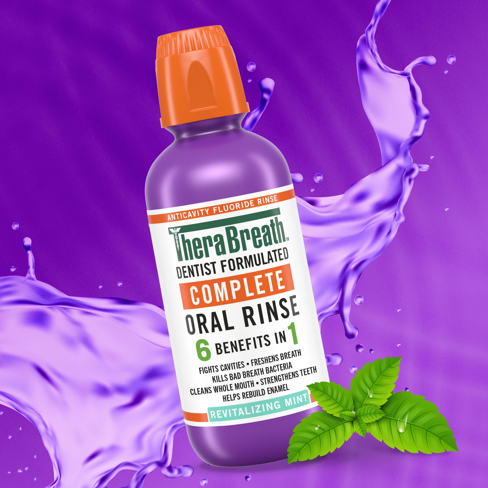 Alternative view of TheraBreath Complete Mouthwash, 6-in-1 Beneﬁts, Alcohol-Free, Revitalizing Mint