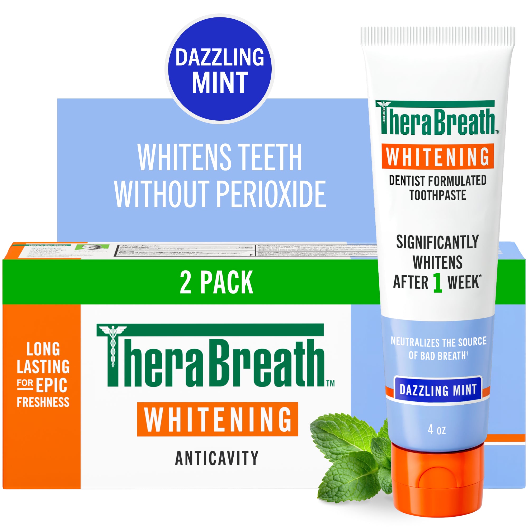 TheraBreath Fresh Breath Oral Rinse & Whitening Toothpaste Bundle - Image 3